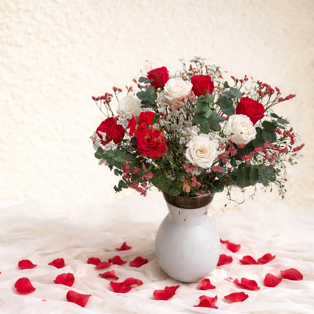 Bouquet Angeline Red and white